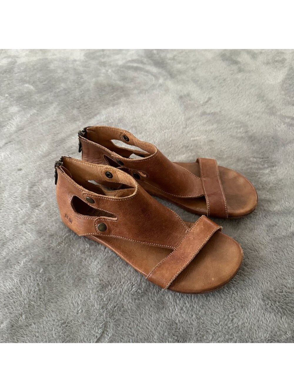 Bed Stu Soto Brown Leather Sandals 6.5 Flats Shoes Gladiator